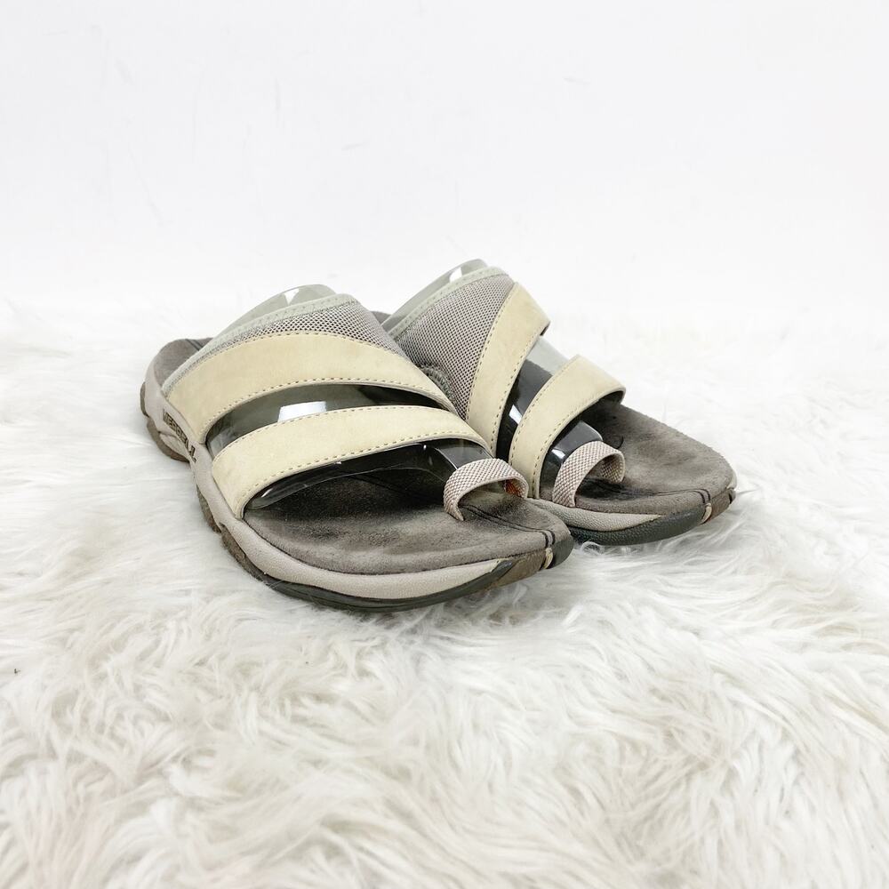 Merrell 6 Womens Beige Token Taupe Slide  Comfort Sandals